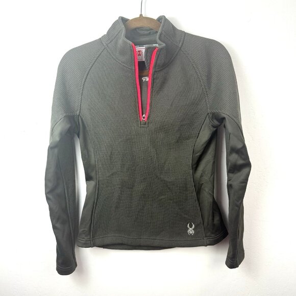 Spyder Jacket Women Medium Core Sweater  Fleece Lined quarter Zip Logo - Picture 1 of 9